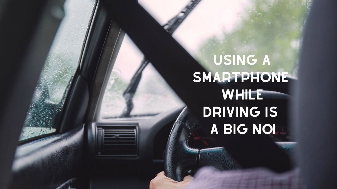 Using your smartphone while driving is against road safety precautions