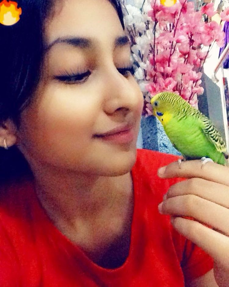 Anchal with her bird