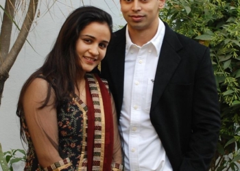 Yadav and his wife
