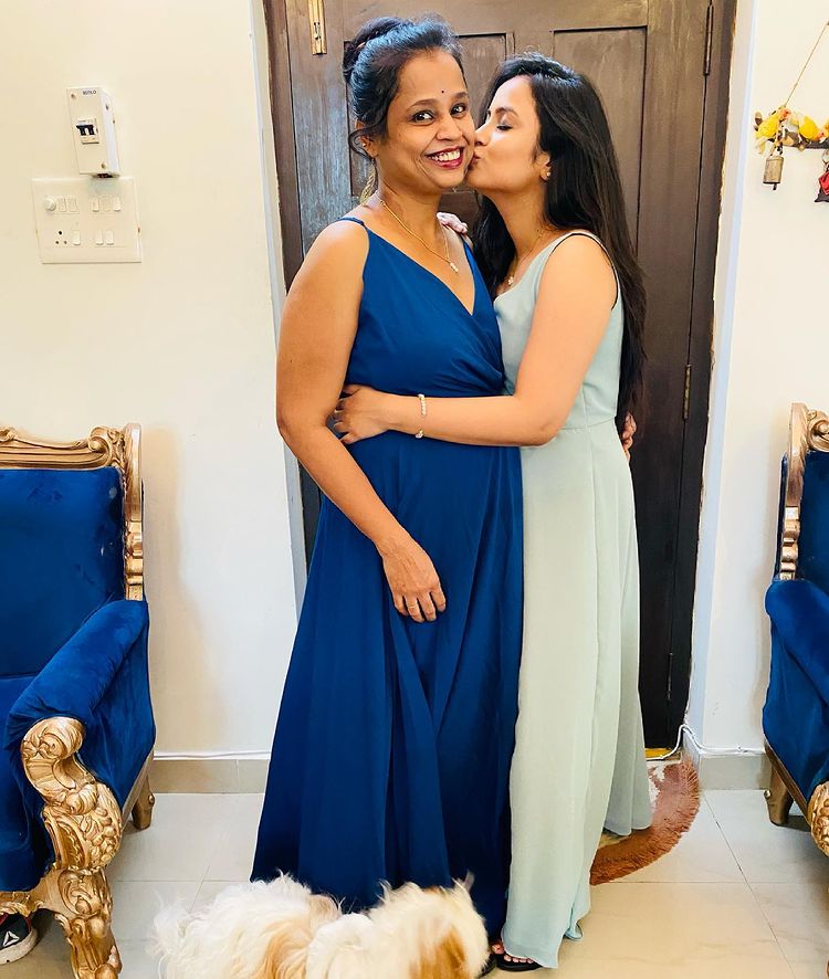 Sheetal with her mother