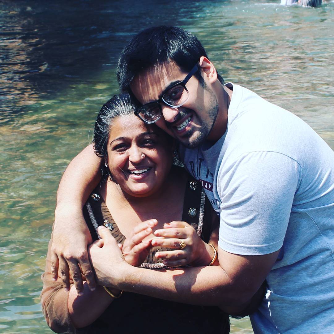 Akash with his mother