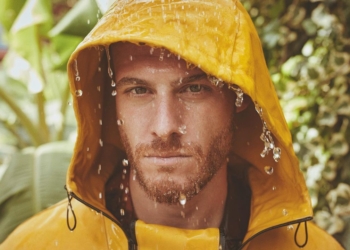 Bursin wearing yellow raincoat