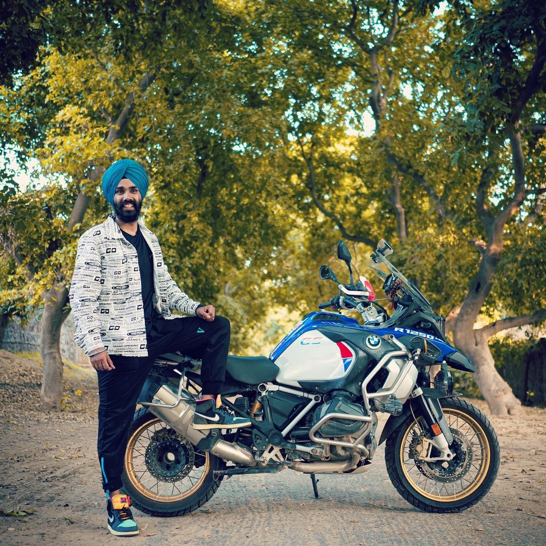 Prabhjot with his BMW bike. 