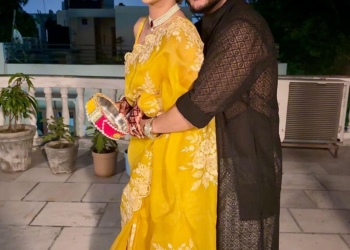 Millind Gaba with his wife Pria Beniwal