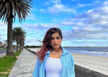 Nagma Mirajkar in blue co-ord set