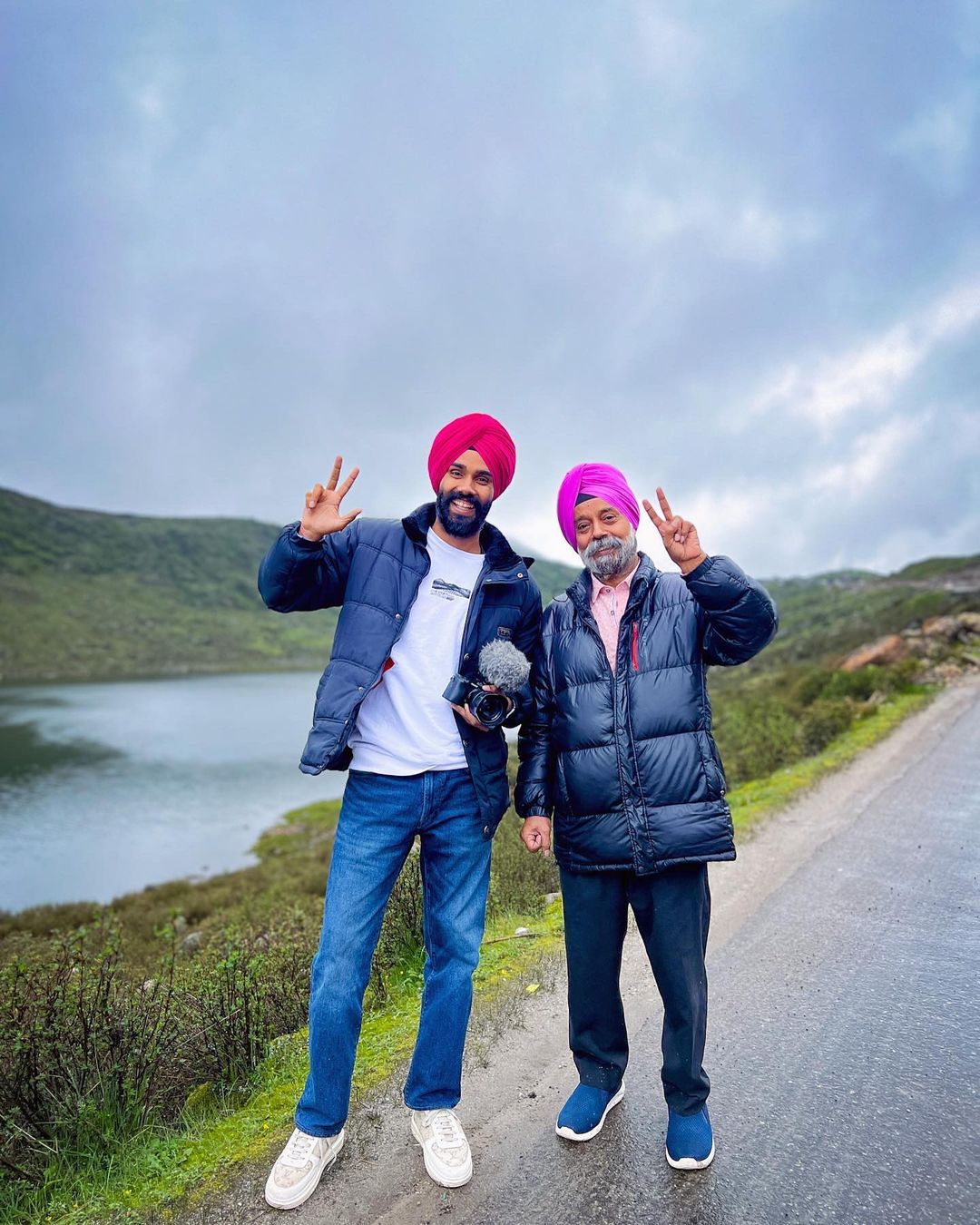 Prabhjot with his father. 