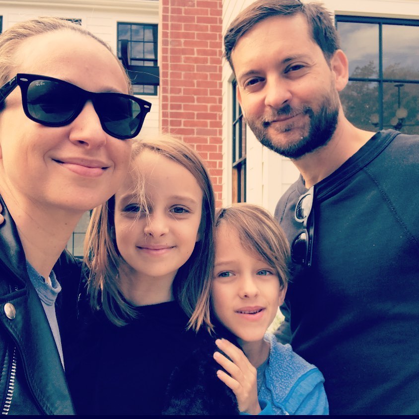 tobey with his ex-wife and kids