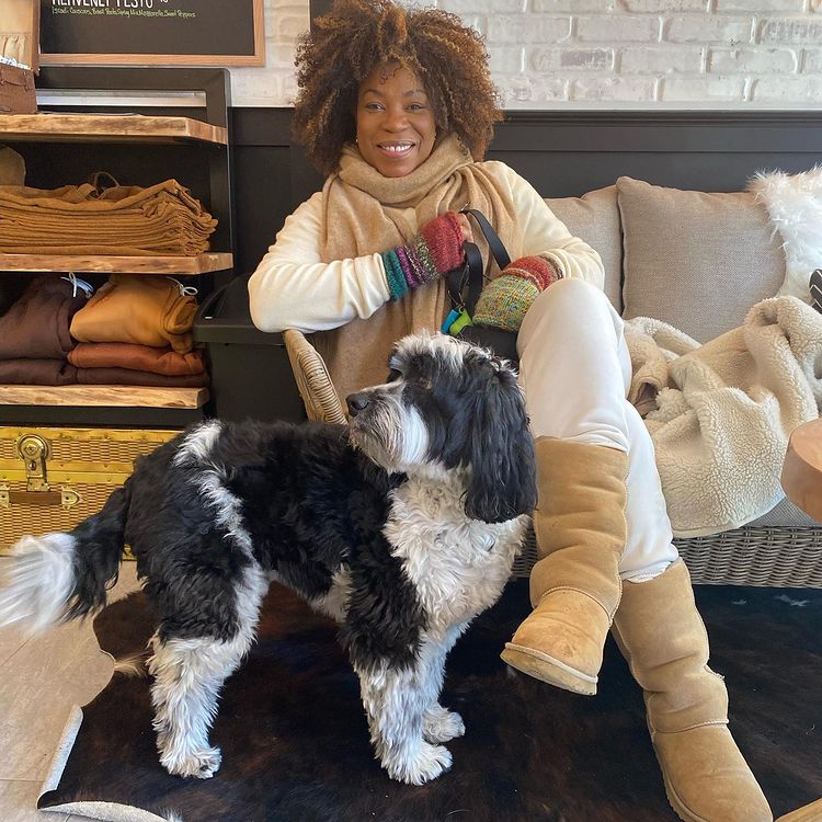 Lorraine Toussaint with her dog