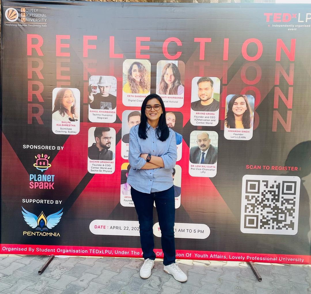 HImanshi at a Ted Talks event. 