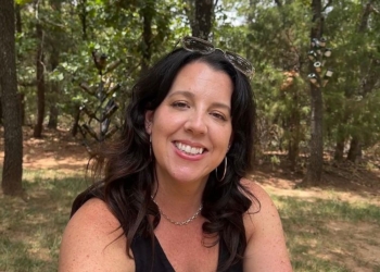 Katie in black dress