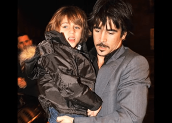 James Padraic Farell with his father.