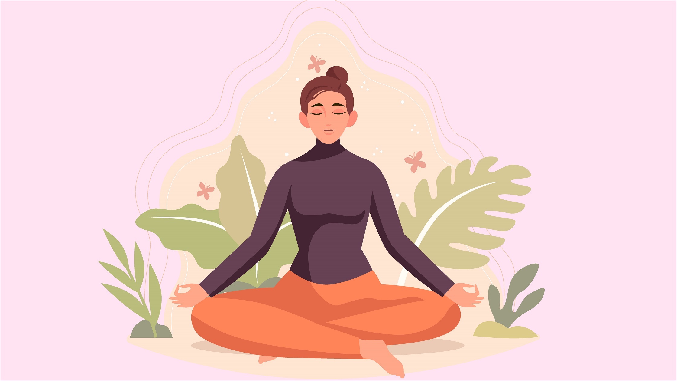 A girl doing yoga to cure anxiety and overthinking.