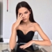 Daria Medvedeva in black dress