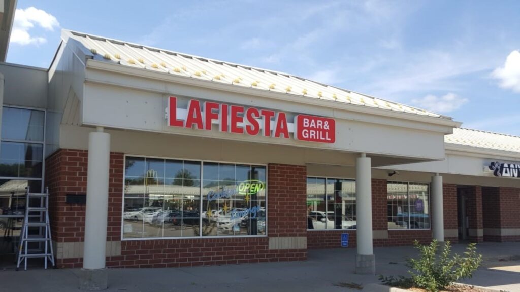 An outside view of La Fiesta restaurant.