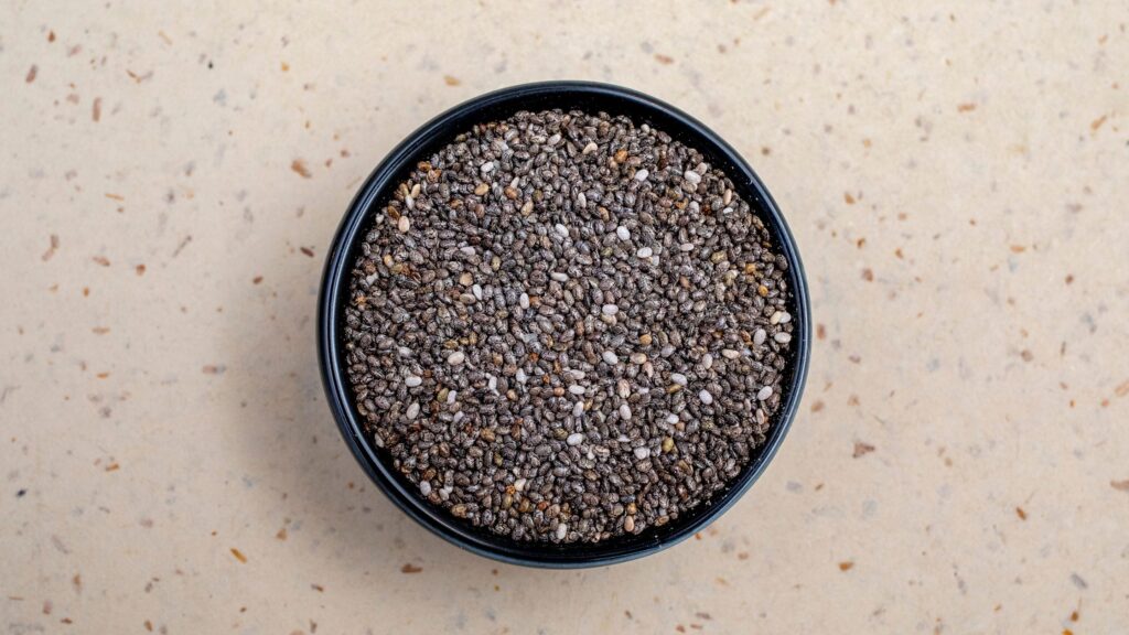 A bowl full of Chia Seeds