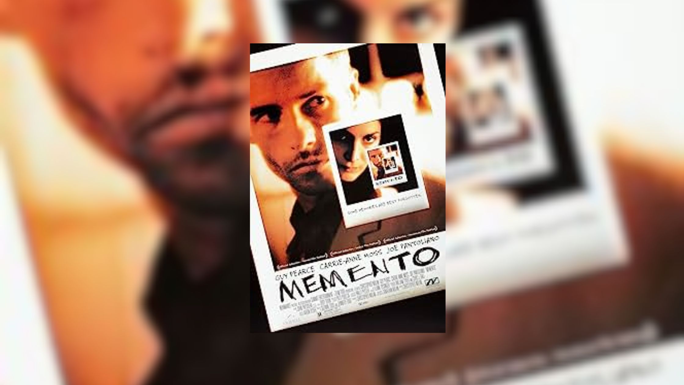 Poster image of the film Memento released in the year 2000.