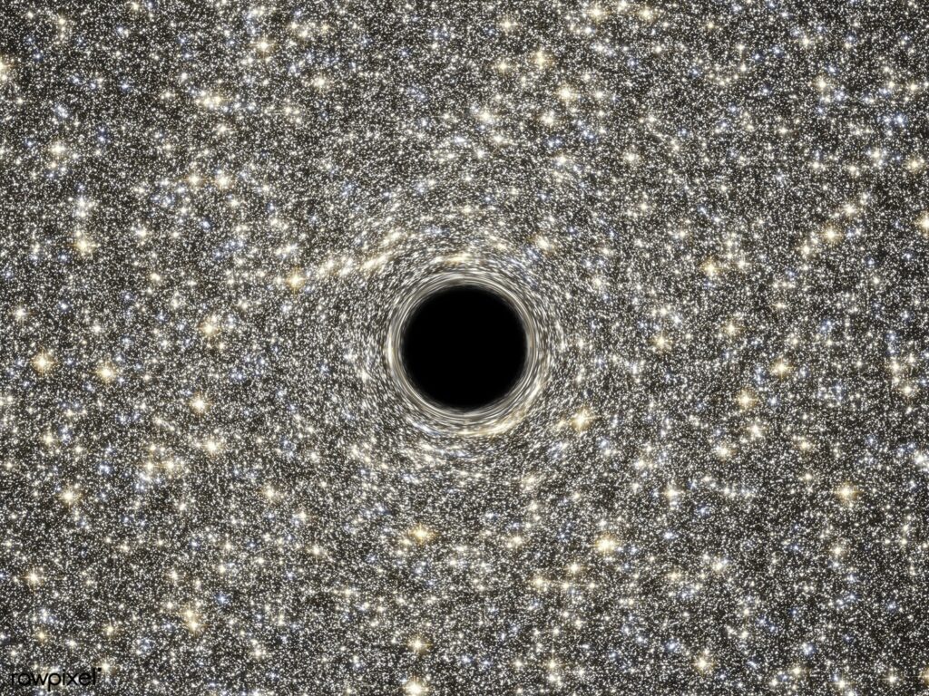 An illustration of a supermassive black hole. Original from NASA. Digitally enhanced by rawpixel.