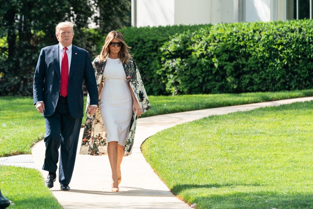 President Trump and First Lady Melania Trump Walk to Marine One