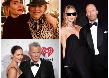 collage of famous Celebrity Couples with age gap