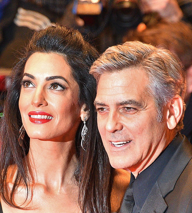 Image of George Clooney and Amal Clooney together.