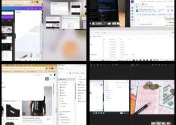 Collage of split screen on Mac