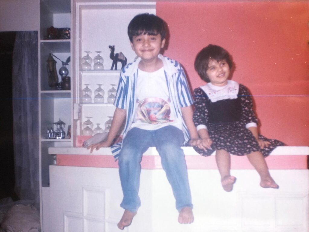 Childhood image of Utkarsh Sharma and his sister 