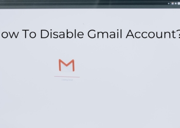 A blank white screen with Gmail logo and text saying disable gmail account