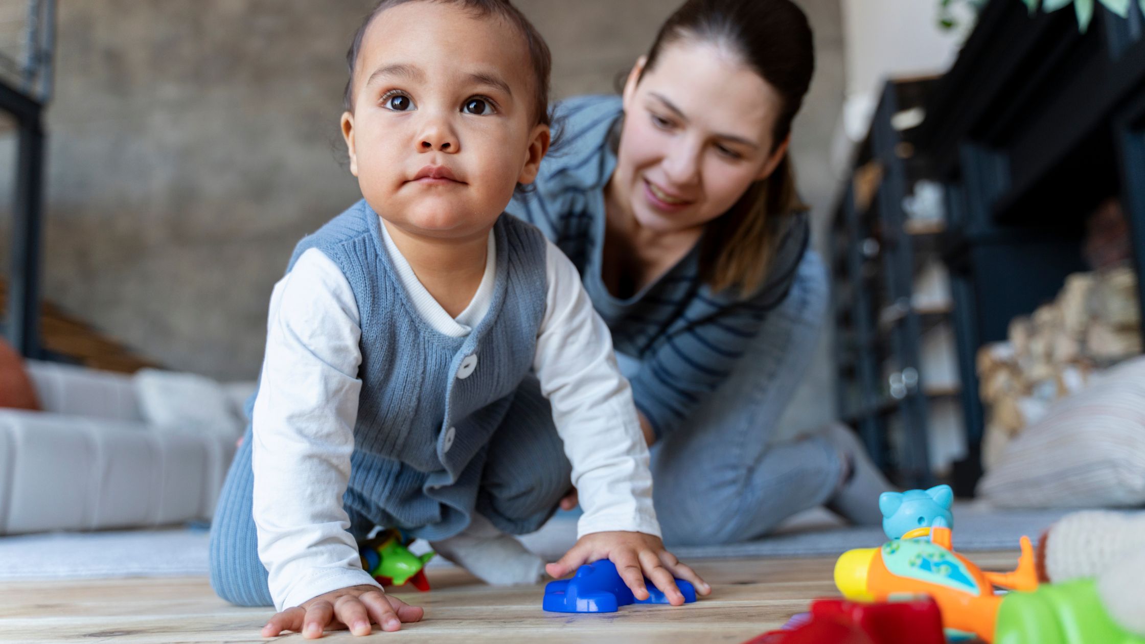 child playing with toys