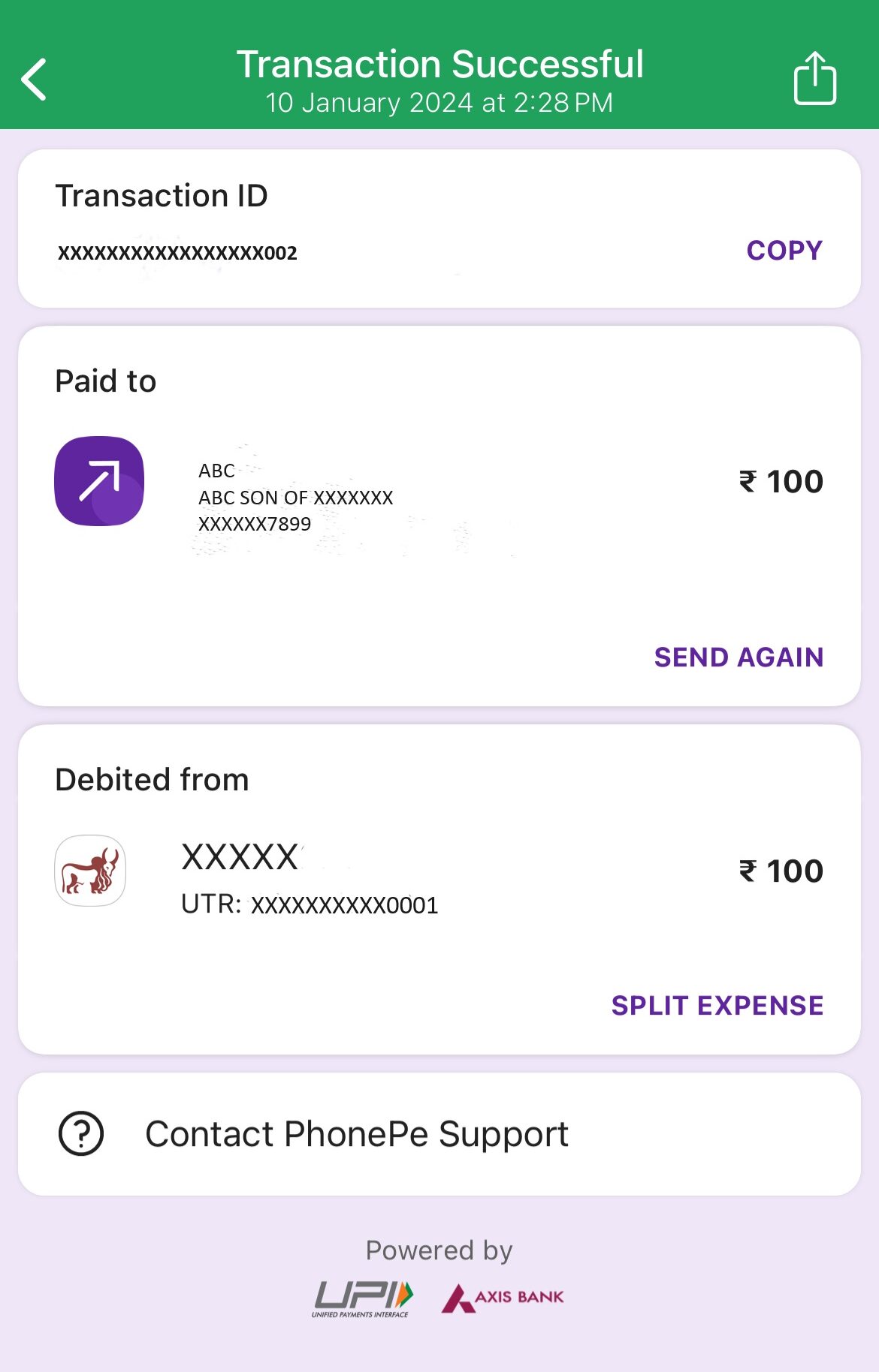 how to delete transaction history in phonepe