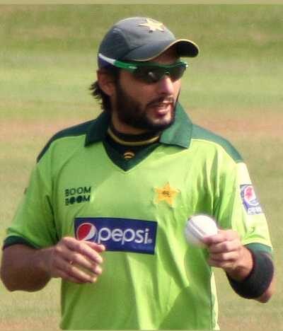 Shahid Afridi on the field