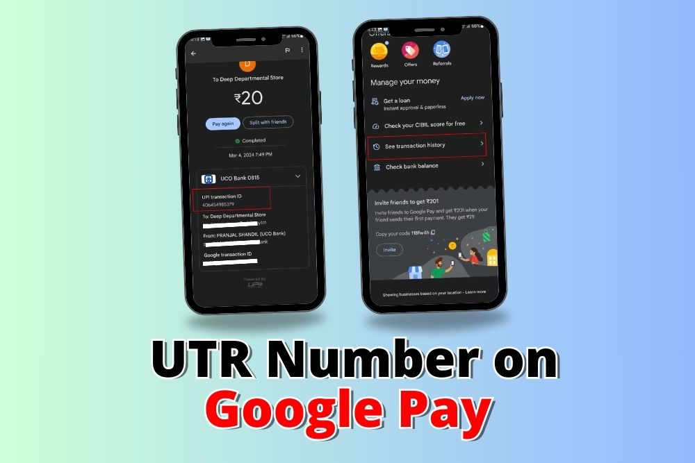 UTR Number on Google Pay