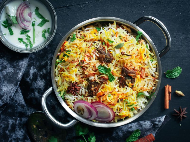 Pulao with Curd