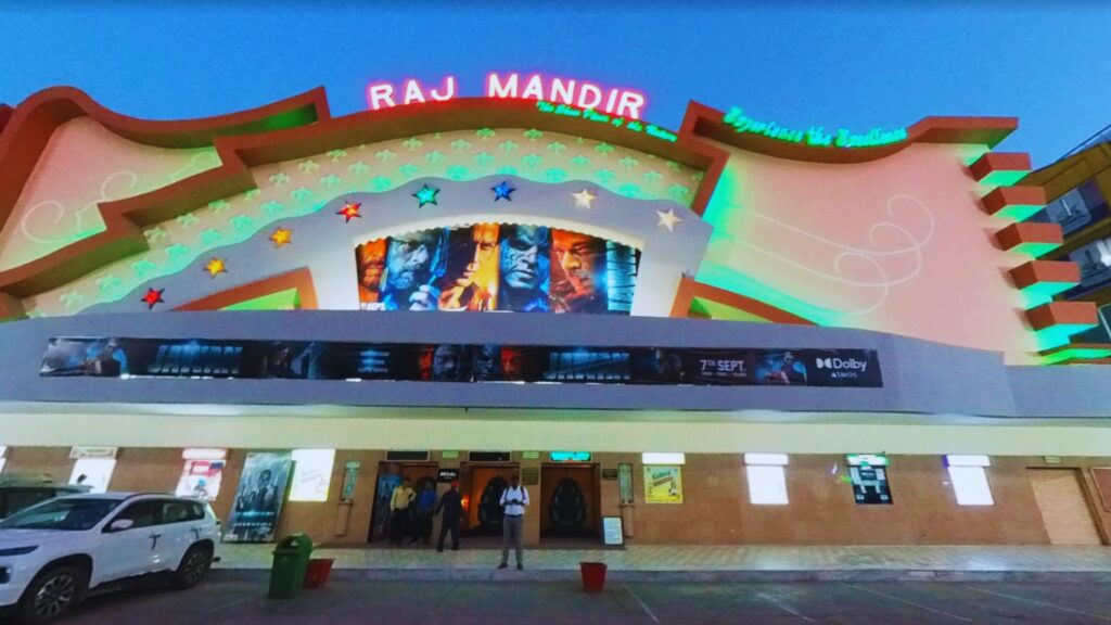 Outside view of Raj Mandir in Jaipur.